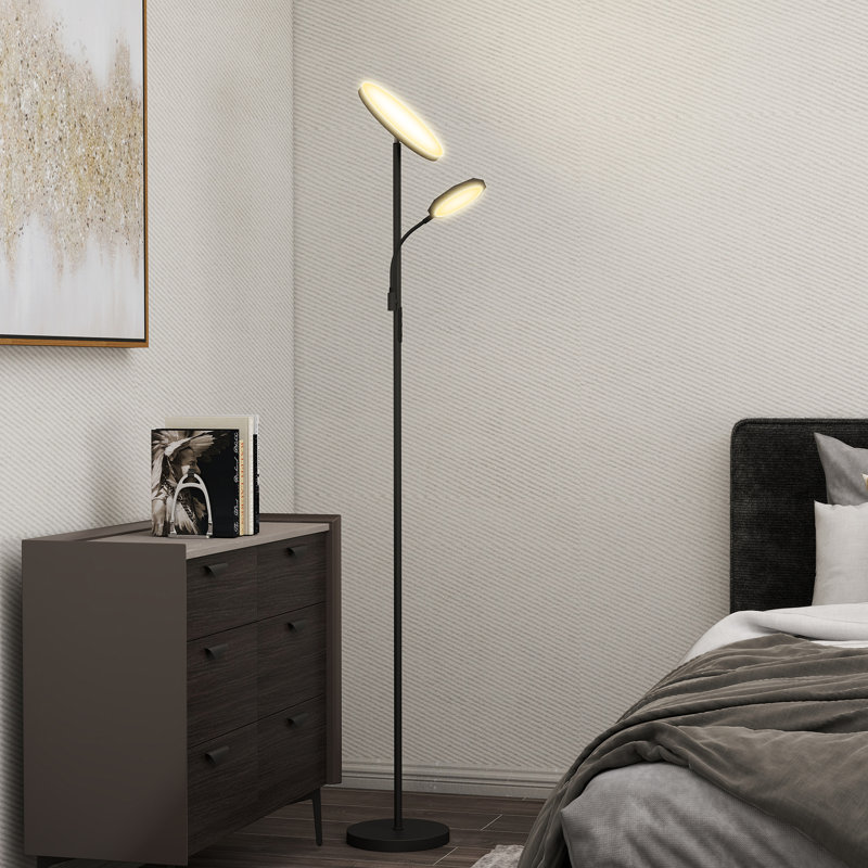 HOMCOM LED Floor Lamp for Living Room Dimmable Uplighter Standing Lamp