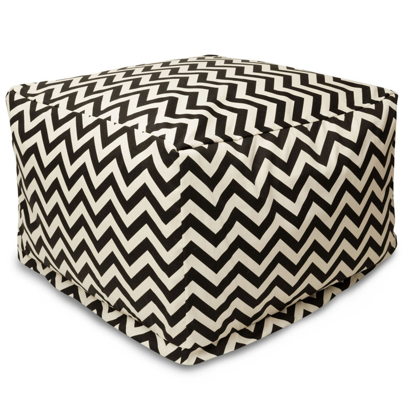 Glanville Upholstered Pouf, Black