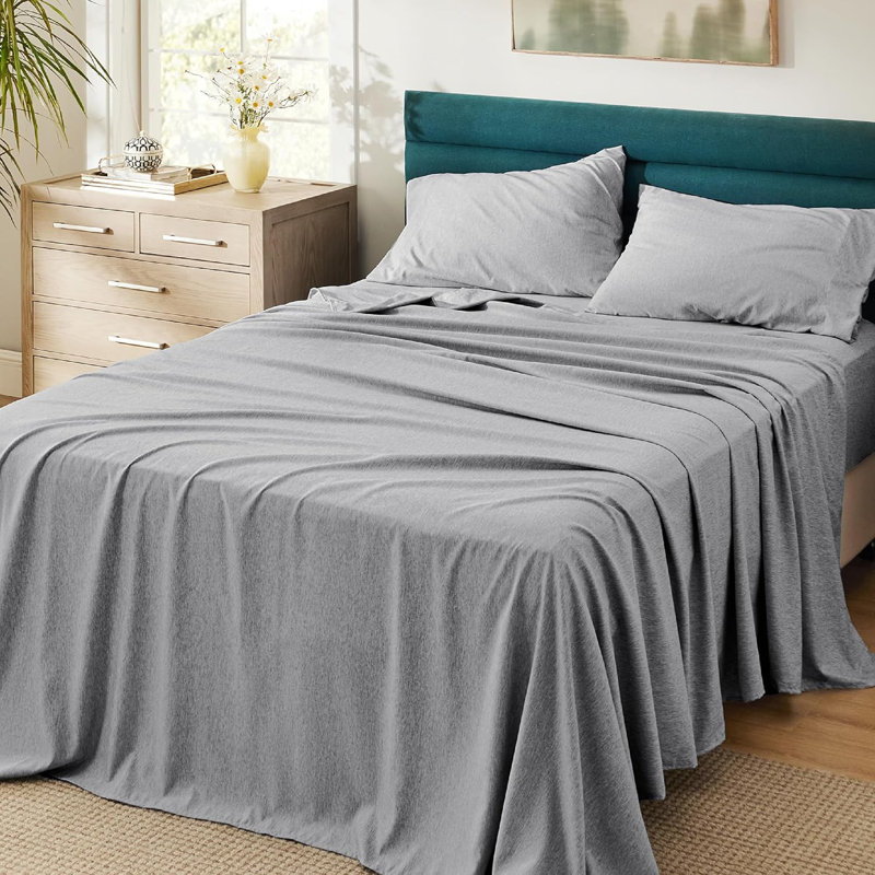 Polyester Standard, Twin XL Sheet Set with 1 Pillowcase, Gray