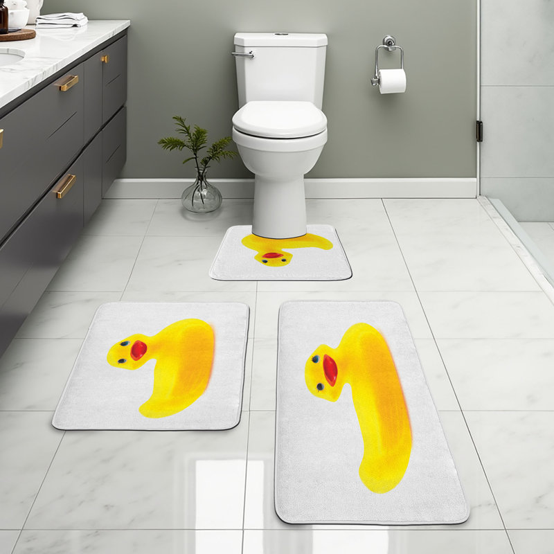  Ensemble de tapis de salle de bain 3 pièces Duck