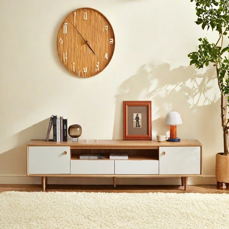 Meuble télé en bois massif, 59.05"