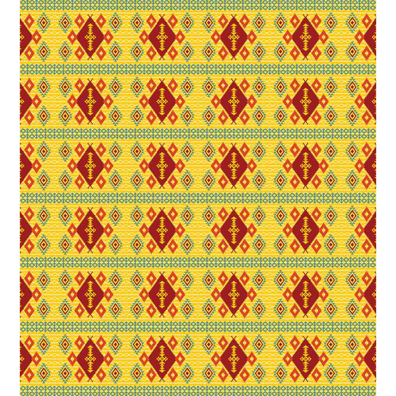 Rustic Polyester Geometric Shapes Duvet Cover, Queen Duvet Cover + 2 Standard Shams