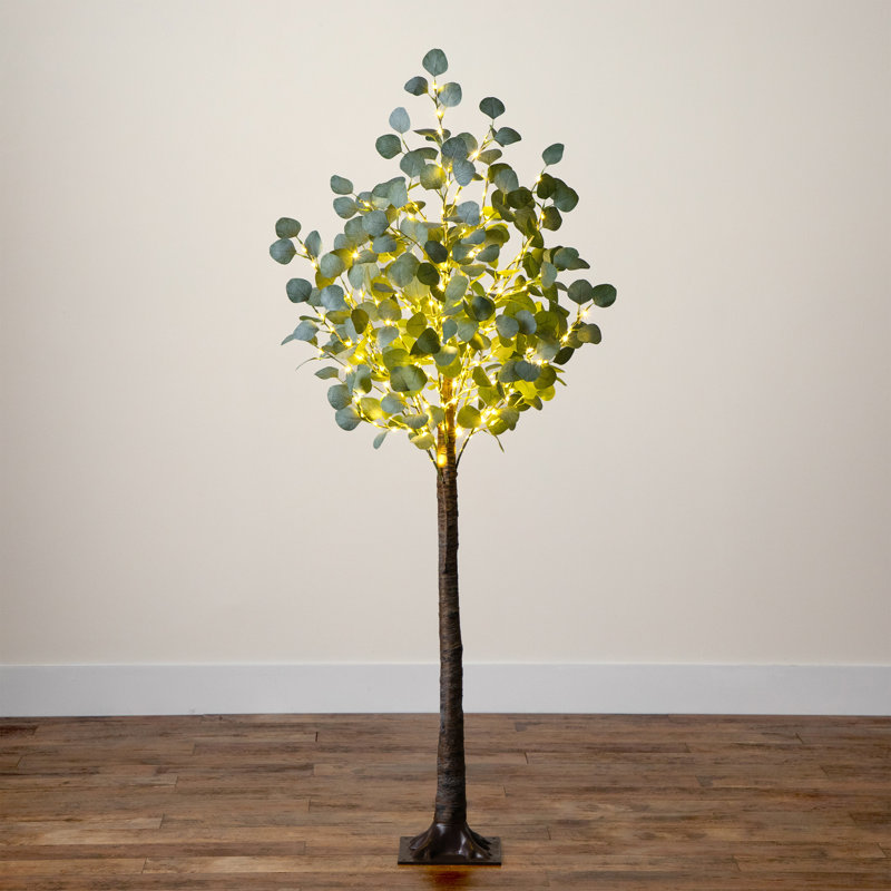 5ft. Lighted Artificial Eucalyptus Tree with 300 Warm White LED Lights