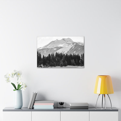 Hiver, forêt, montagne, noir et blanc, nature, photographie sur toile, art mural
