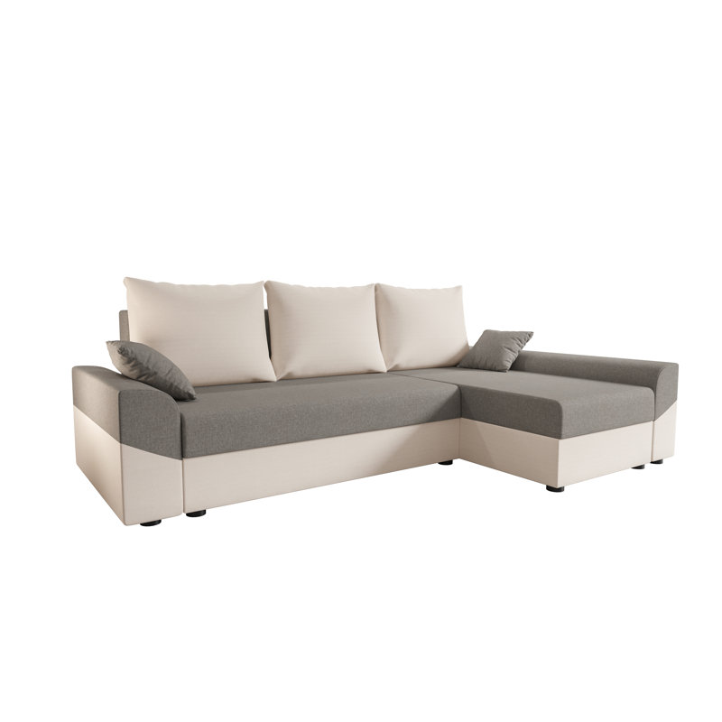 Shally 4 Seater Corner Sofa , Right -sided, Cream/Light gray - Sawana21/Sawana01