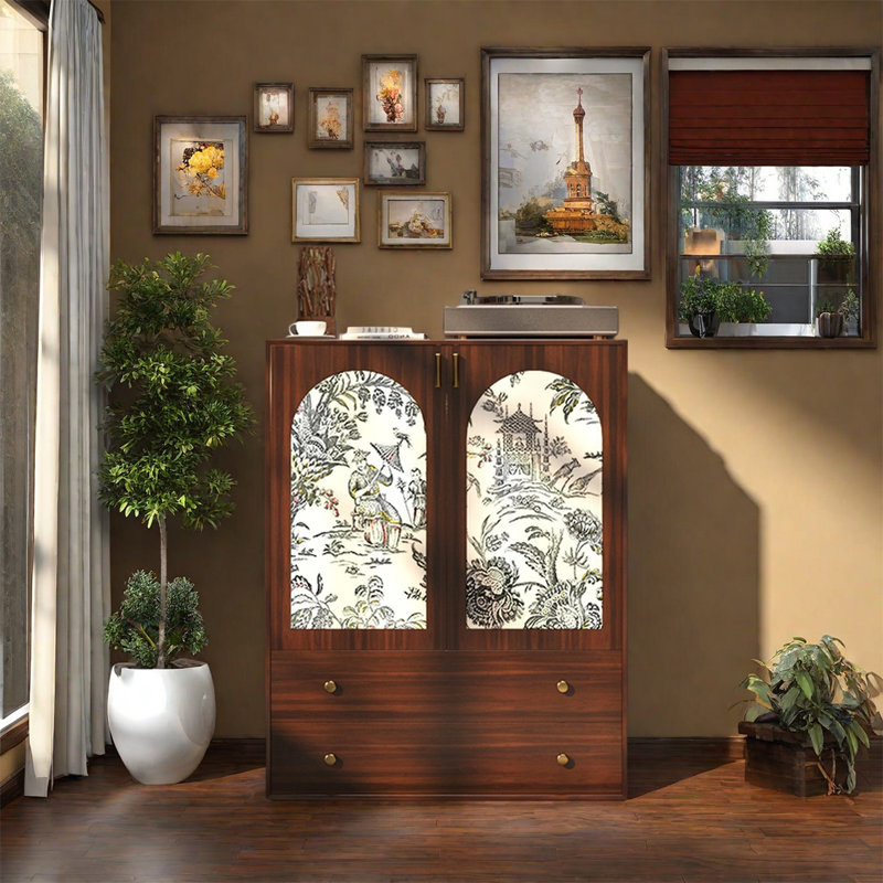 Armoire décorative en noyer avec rangement