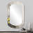 Mabery Yellow Grey Herb Garden - Floral Cylinder Unique Wall Mirror, Traditional Asymmetrical Mirror, Printed Metal Art-2073622208