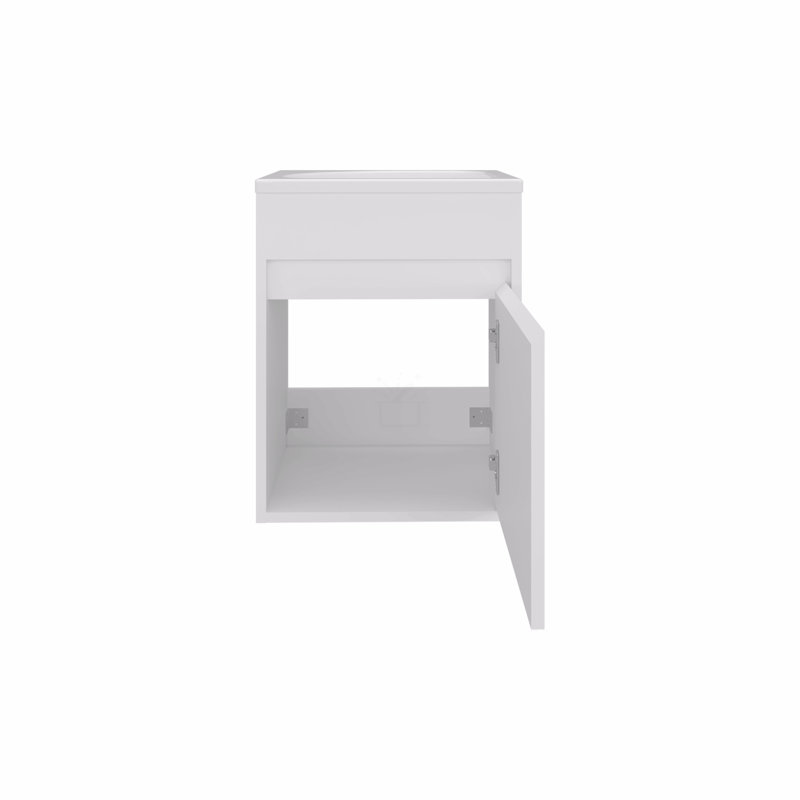 Meuble-lavabo de salle de bain avec lavabo, 1 porte, Blanc