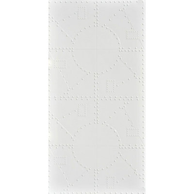 Metalplates MirroFlex 4ft. x 8ft. Glue Up PVC 3D Wall Panels in Gloss White Paintable