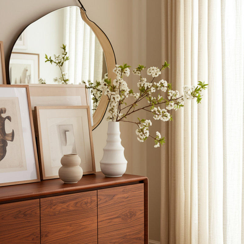 Vase en grès cérame avec motif sculpté étagé - Accent décoratif moderne pour décoration intérieure contemporaine et arrangements floraux