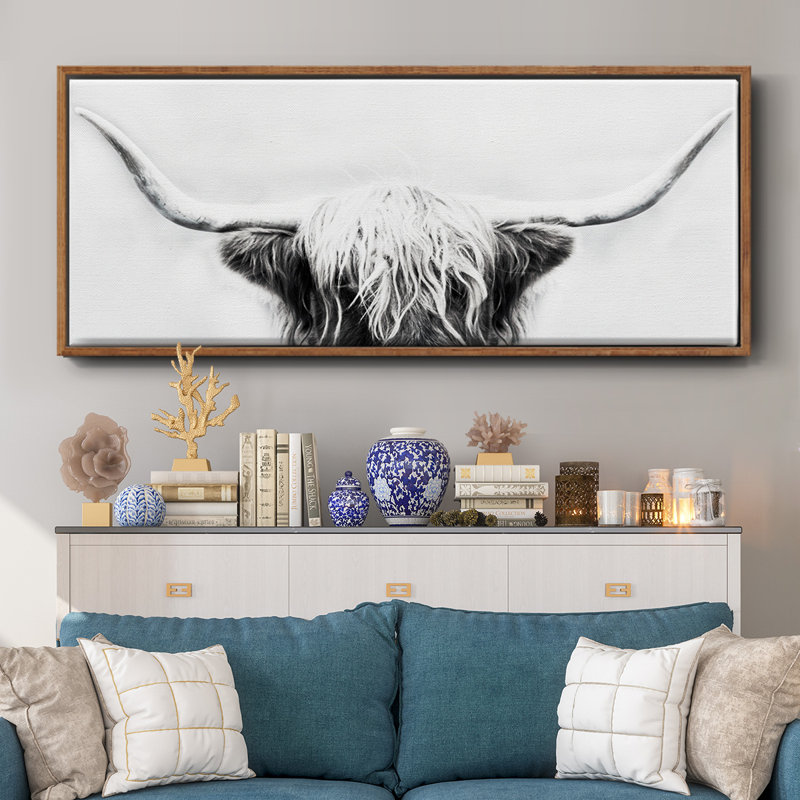Longhorn - toile encadrée, H 20 po x l 50 po
