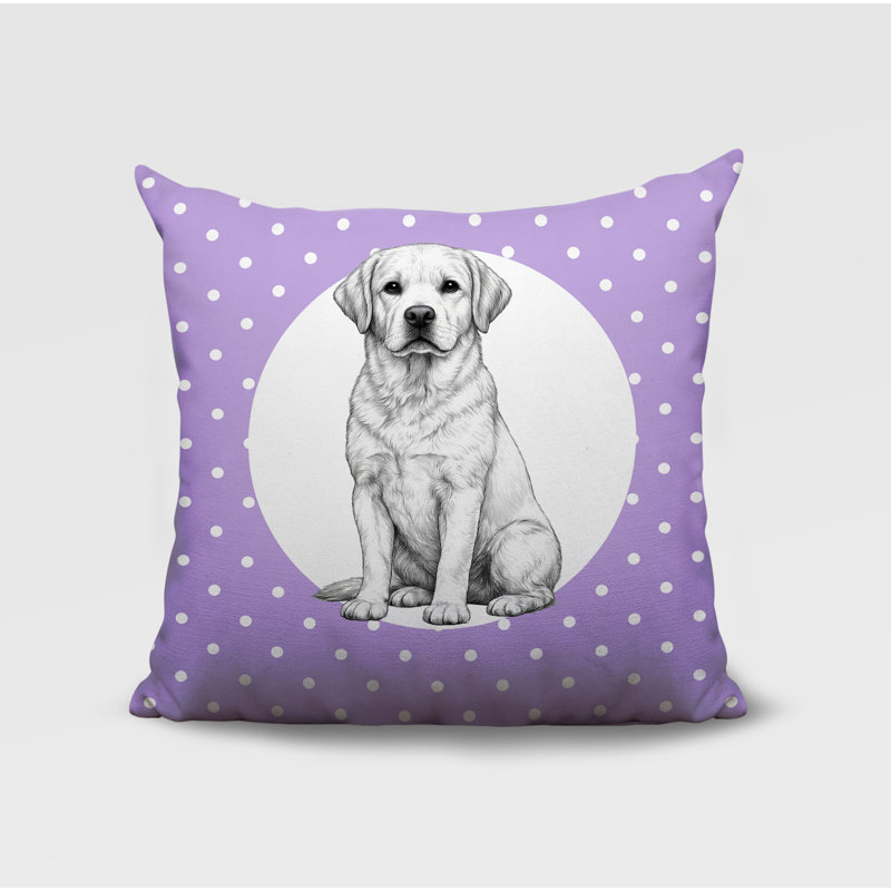 Oreiller réversible intérieur / extérieur Labrador Retriever, 16 x 16, Lavande