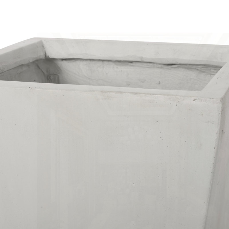 Petit pot à fleurs 13 po MGO, H 24,75 po x l 13 po x P 13 po, Blanc mat