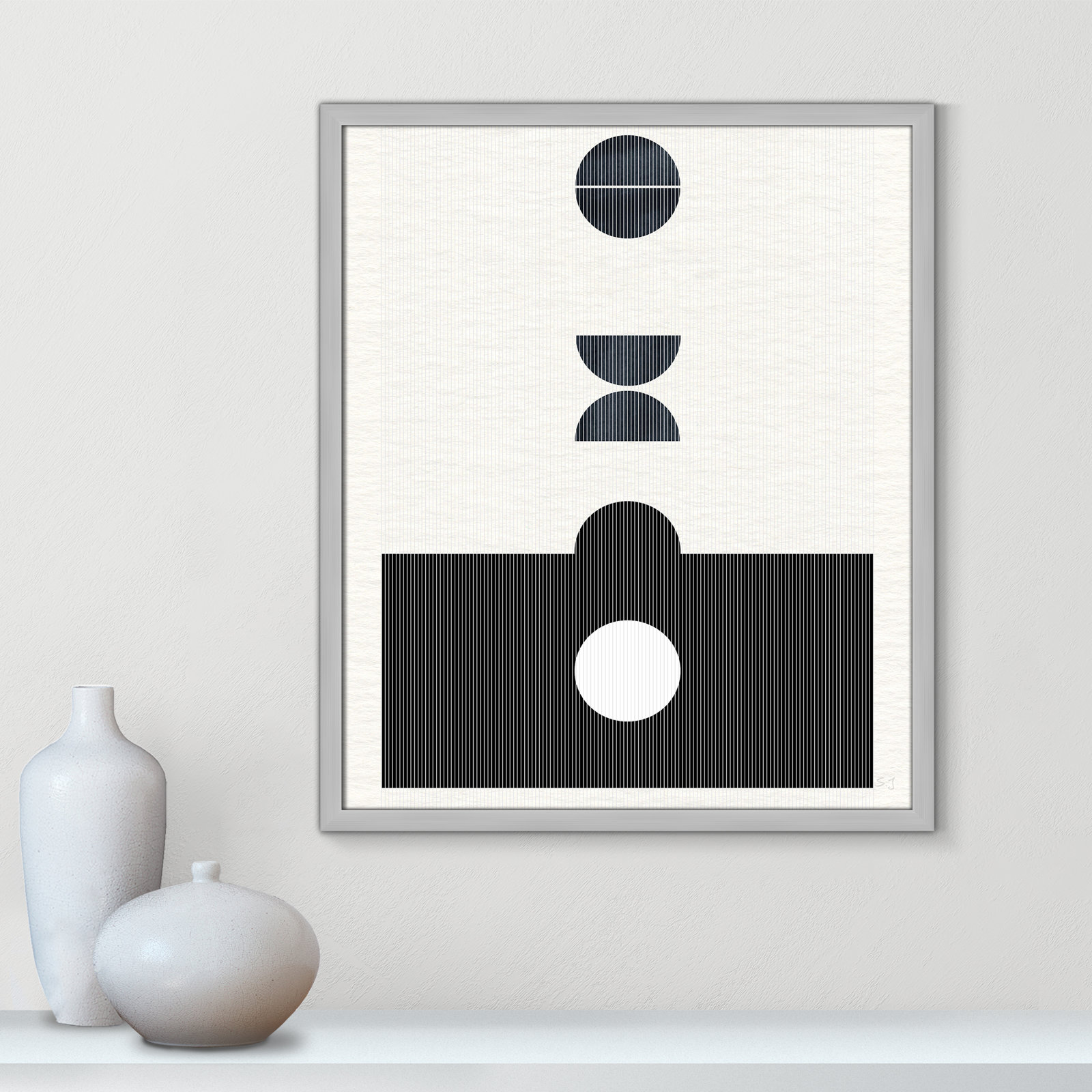 Eclipse I Print by Susan Jill, Matte Silver Framed, 25.5" H x 21.5" W x 0.75" D