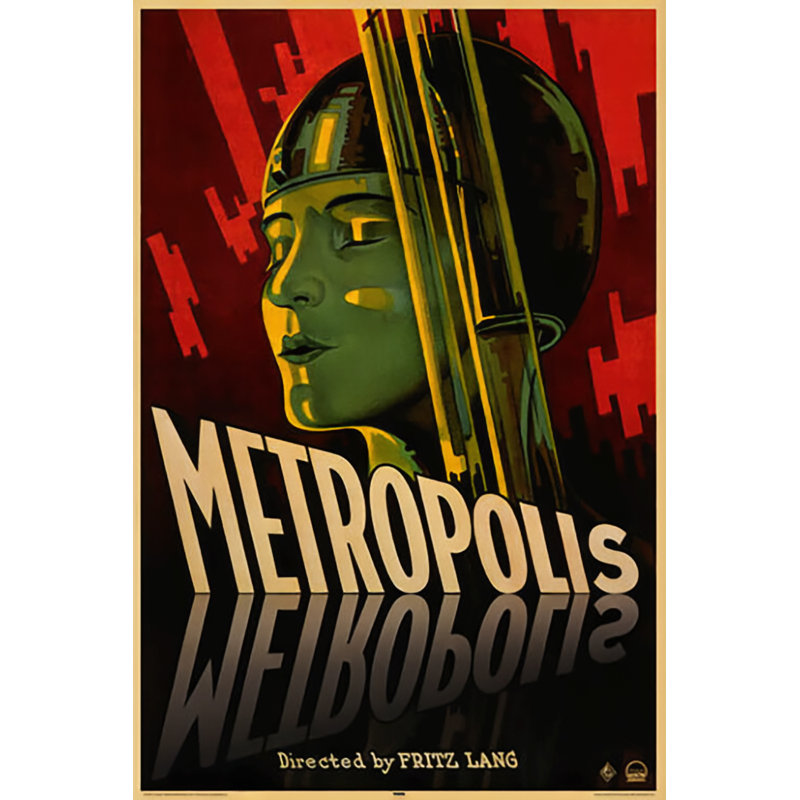  Affiche de film rétro Metropolis sous licence officielle - 24 x 36 po - reproduction décorative - papier affiche - prête à encadrer