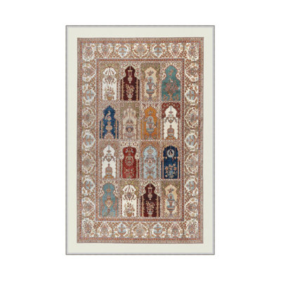 Premium Woven Area Rug (1.6 x 2.6 Feet), 100% Polyester, 0.3 in Pile Height | Antibacterial, Non-Slip PVC Dot Underside | Machine Washable, 3D Digital Print | Ideal for Living Room, Bedroom & Entryway Decor