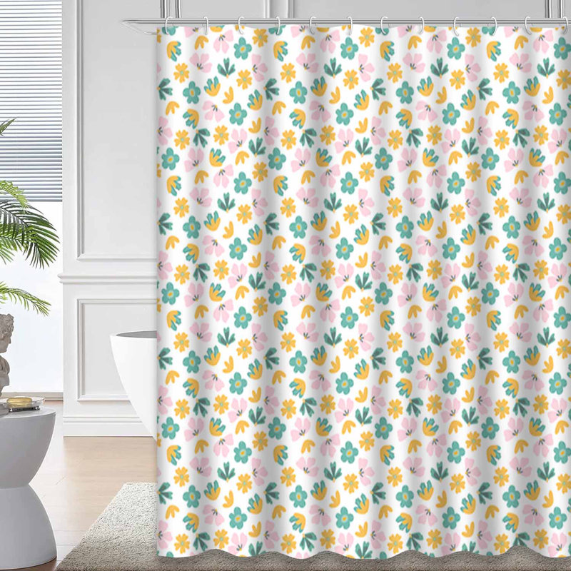 Rideau de douche à 12 crochets Floral, L 72 po x l 72 po