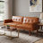68" Mid-Century Modern Tufted Upholstered Futon Adjustable Backrest Sofa Bed-1539717729