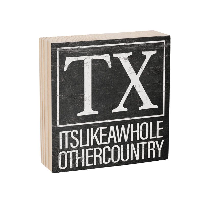 State Wooden Plock Texas 6x6"