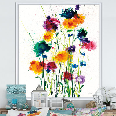 " Indigo, Green And Yellow Watercolor "