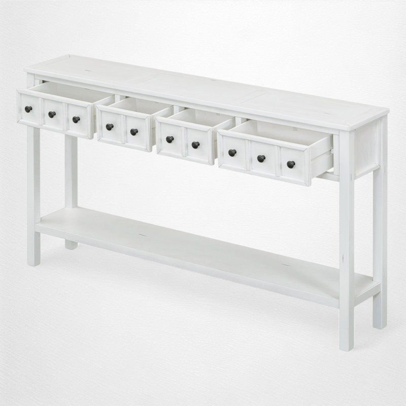 60.03" Console Table, Antique White