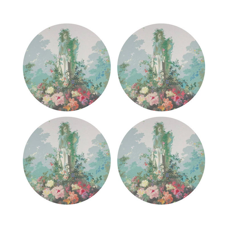 Sous-verres ronds en cuir Jardin Defosse