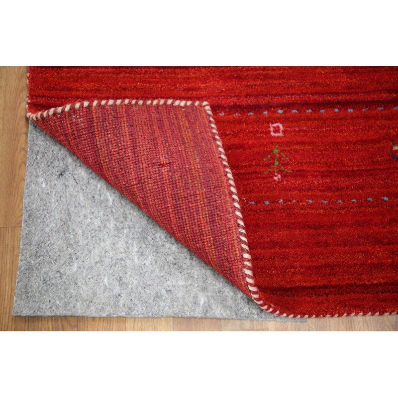 Tapis tribal rouge en laine Gabbeh 8 x 10