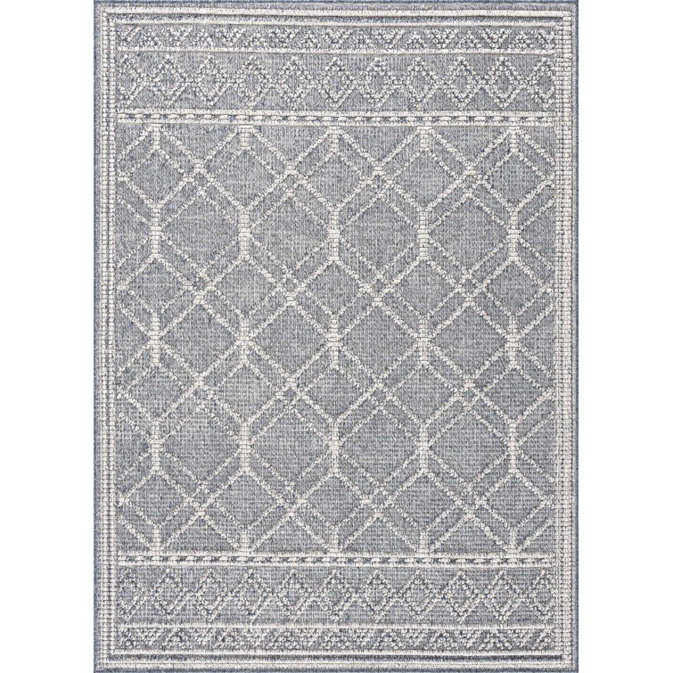 Jaythen Geometric Outdoor Gray Area Rug