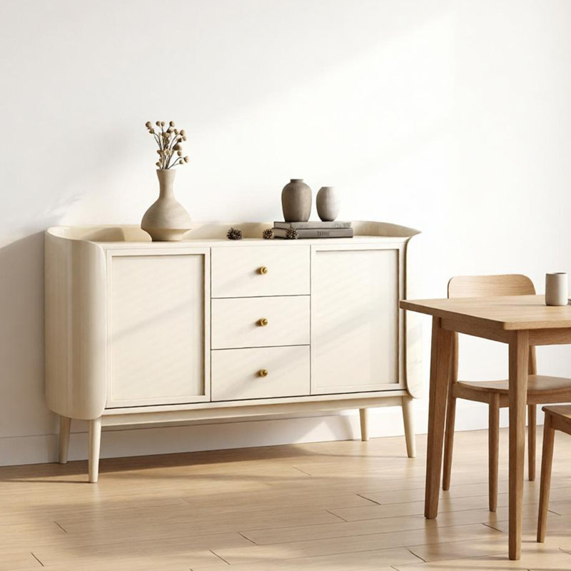 Buffet mural de luxe de style italien, 35.43" H x 47.24" W x 15.75" D, Cream