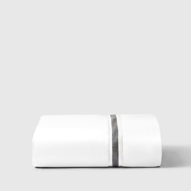 Machine Woven Fitted Sheet, White, King