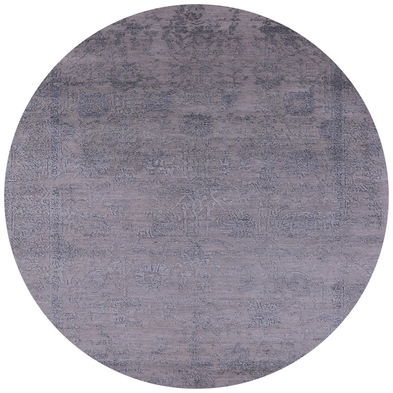 Tapis oriental gris / mauve Shaunta, Rond 5 pi