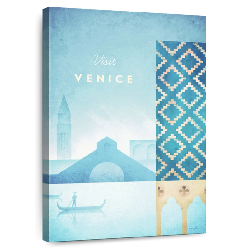 Affiche de voyage rétro de Venise, H 51 po x l 34 po