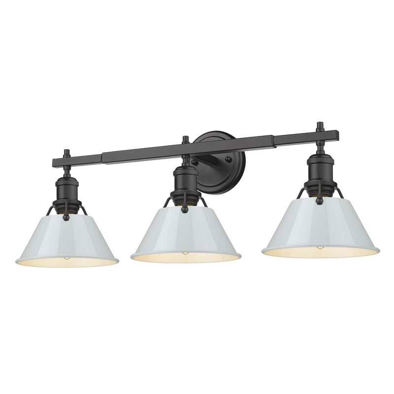 Luminaire à 3 lumières Felda, Noir mat, Bleu sombre