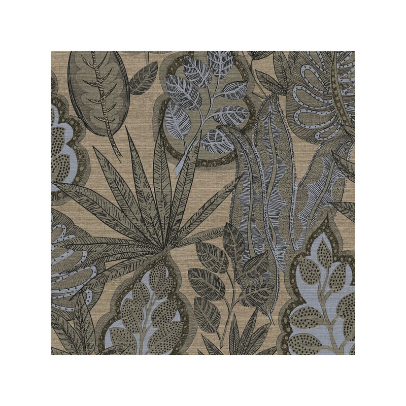 Galerie Flourish Blue Tree Leaf Wallpaper FL61114, Bronze