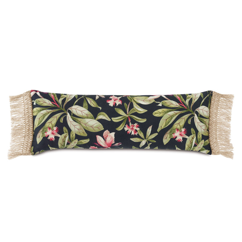 Kamehameha Fringed Outdoor Throw Pillow