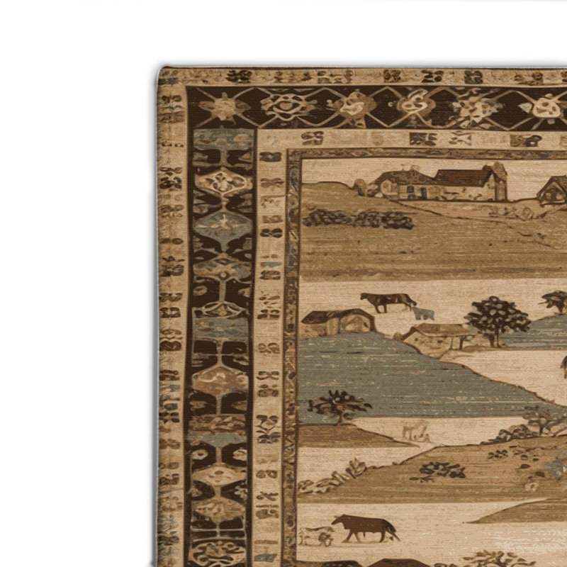 Tapis turc intérieur et extérieur brun, Rectangulaire 2 pi x 3 pi