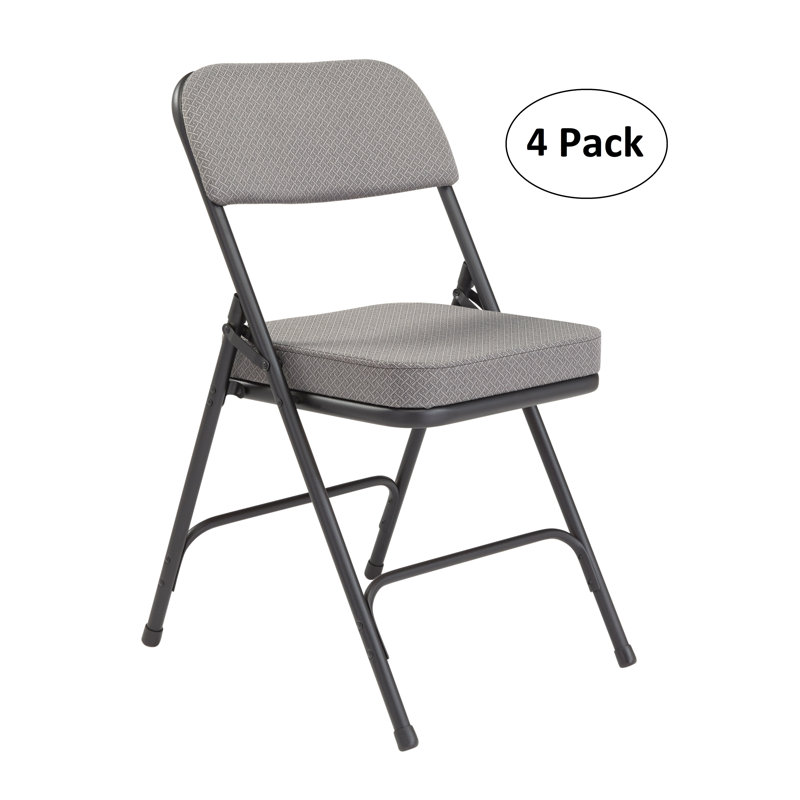Ensemble de 4 chaises pliantes à double charnière en tissu NPS® 3200 Series, Gris anthracite