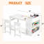 Kids Wooden Art Table & 2 Chairs Set – Adjustable Activity Desk with Double-Tier Storage, Paper Roll, Bookcases & Toy Cubbies for Drawing, Reading, Playroom, Nursery-395506423
