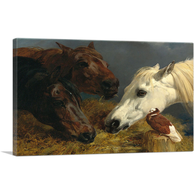 «Farmyard Friends» par J.F. Herring, reproduction d'art sur toile tendue, H 26 po x l 40 po x 1,5 po