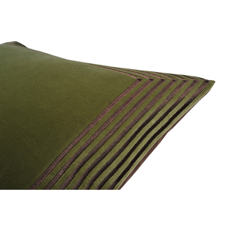 Housse et coussins décoratifs à bordures à rebord et bordures à rebord vert 19,7 po x 19,7 po