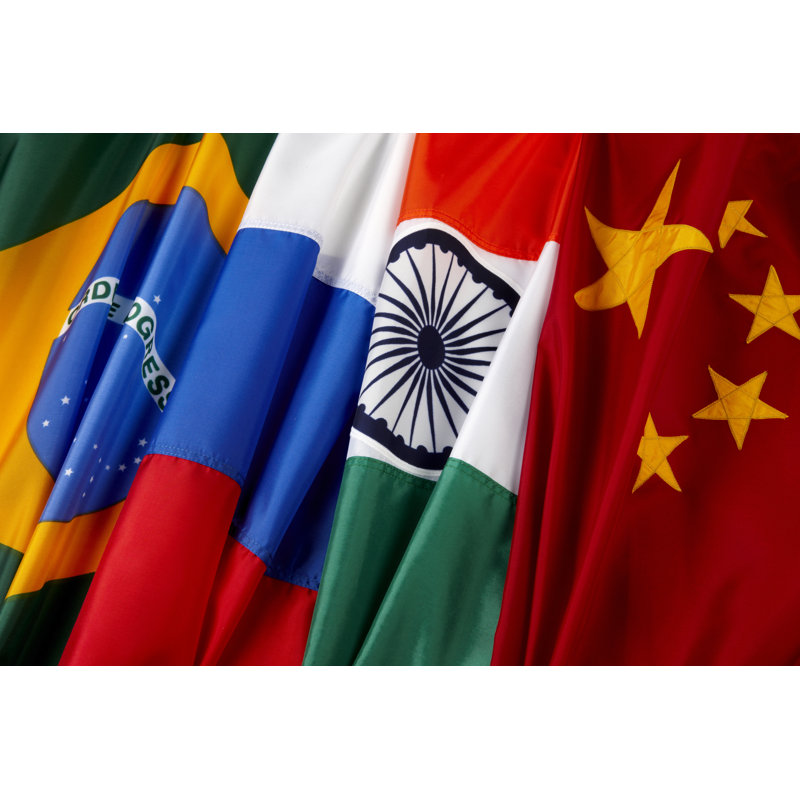 BRIC Flags - Wrapped Canvas Print, 30cm H x 46cm W x 3.8cm D