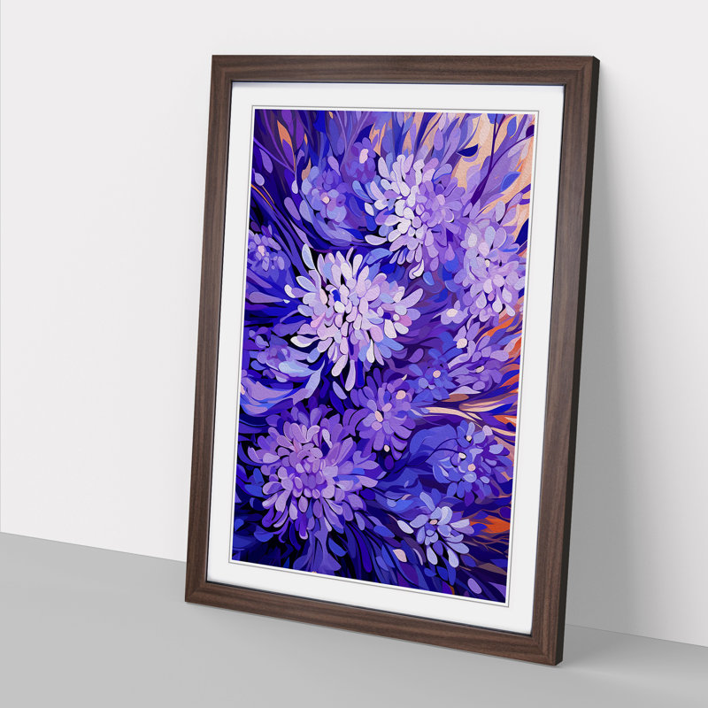 Lavender Flower Orphism Art - Framed Print, Walnut Framed, 46cm H x 34cm W x 2cm D