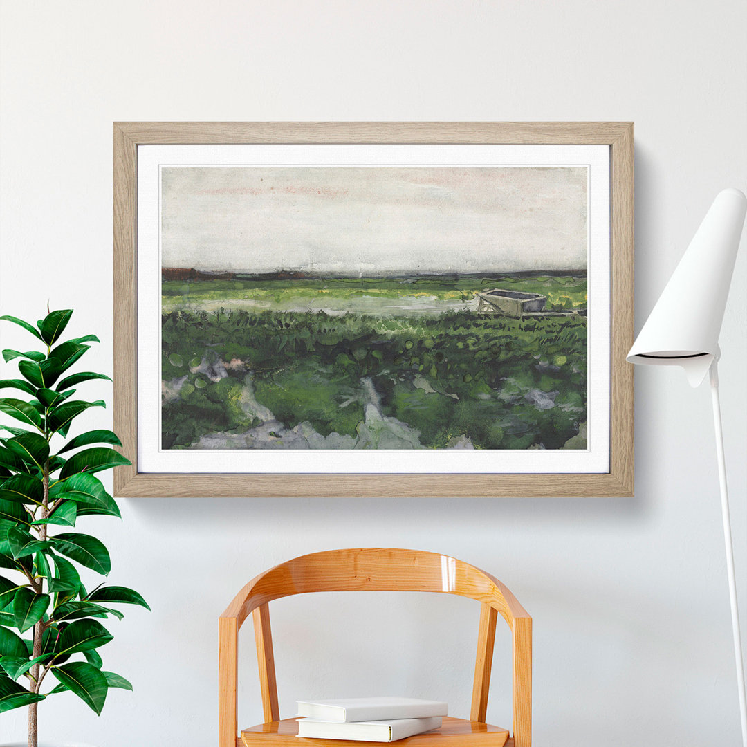 Landscape with Wheelbarrow by Vincent Van Gogh - Picture Frame Painting