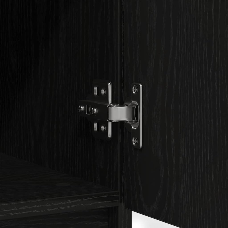 Sideboard With Drawers 71X35x84 Cm Engineered Wood, Black Oak