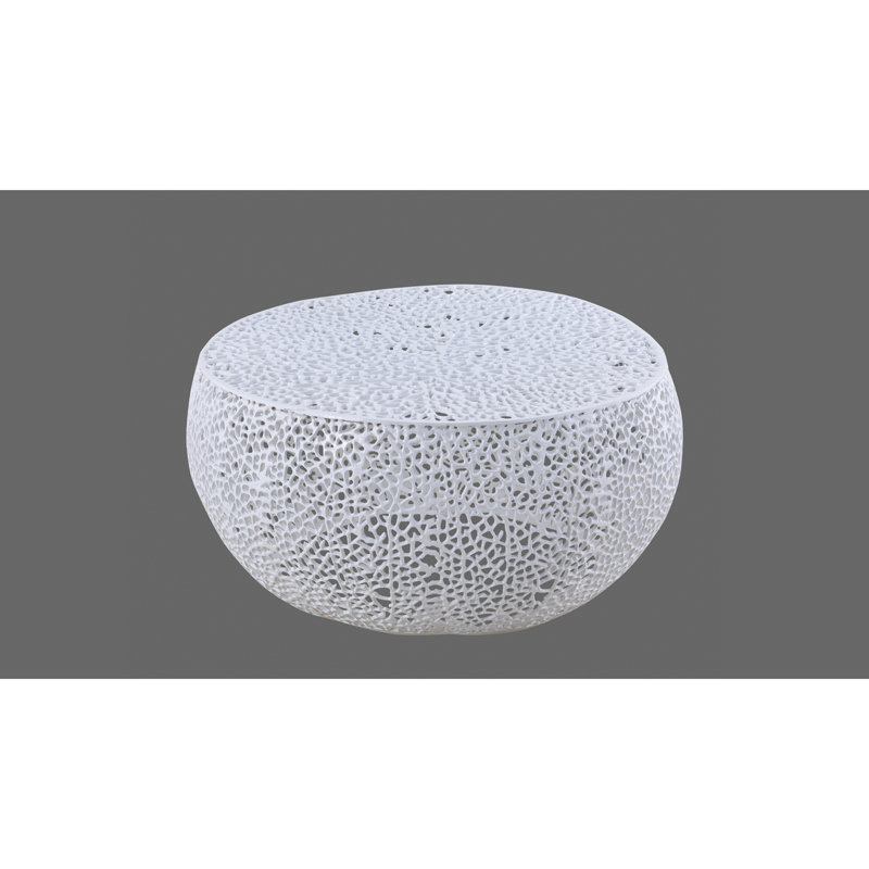 Table basse ronde blanche  , H 16,07 po x L 32,07 po x l 32,07 po, Blanc