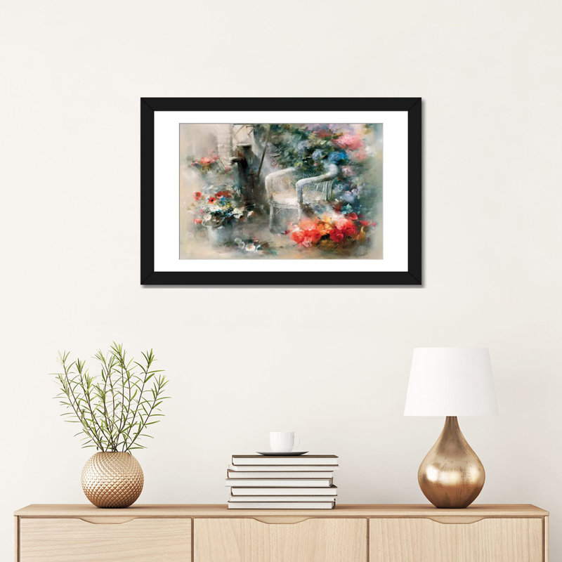 « idyllic place », reproduction sur toile, H 24 po x l 32 po x P 1 po, Papier d'art encadré noir, Blanc