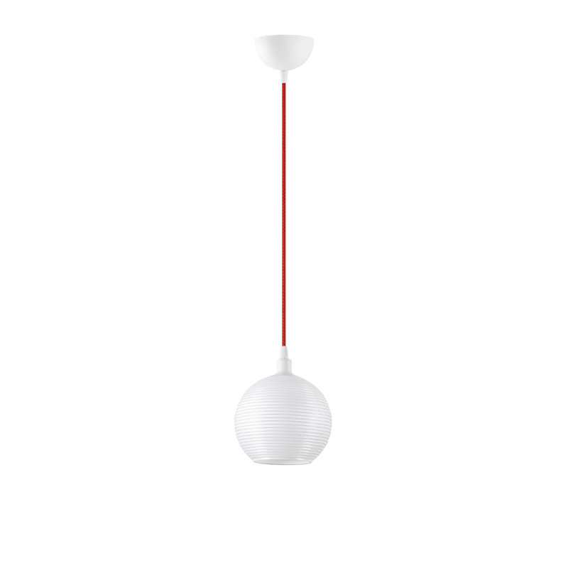 Luminaire suspendu sphère 1 lumière Barreto, Blanc / Rouge