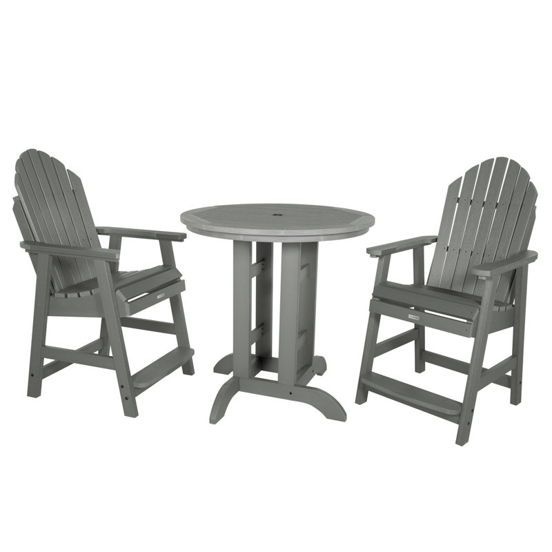 Anette 2-Person 36" Round, Counter-Height Dining Set, Coastal Teak