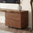 Mid-century Modern Tv Stand With Live-edge Wave Top, 2 Extendable Drawers, Walnut Finish Media Console For Tvs Up To 75"