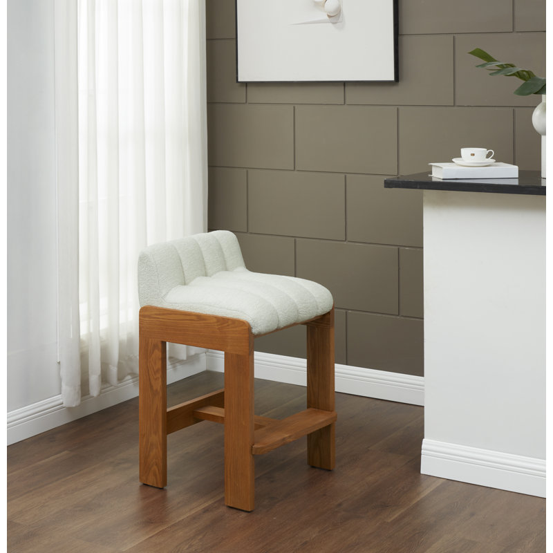 Zayne Boucle, Tabouret de comptoir (Siège d'une hauteur de 26,6, Noyer